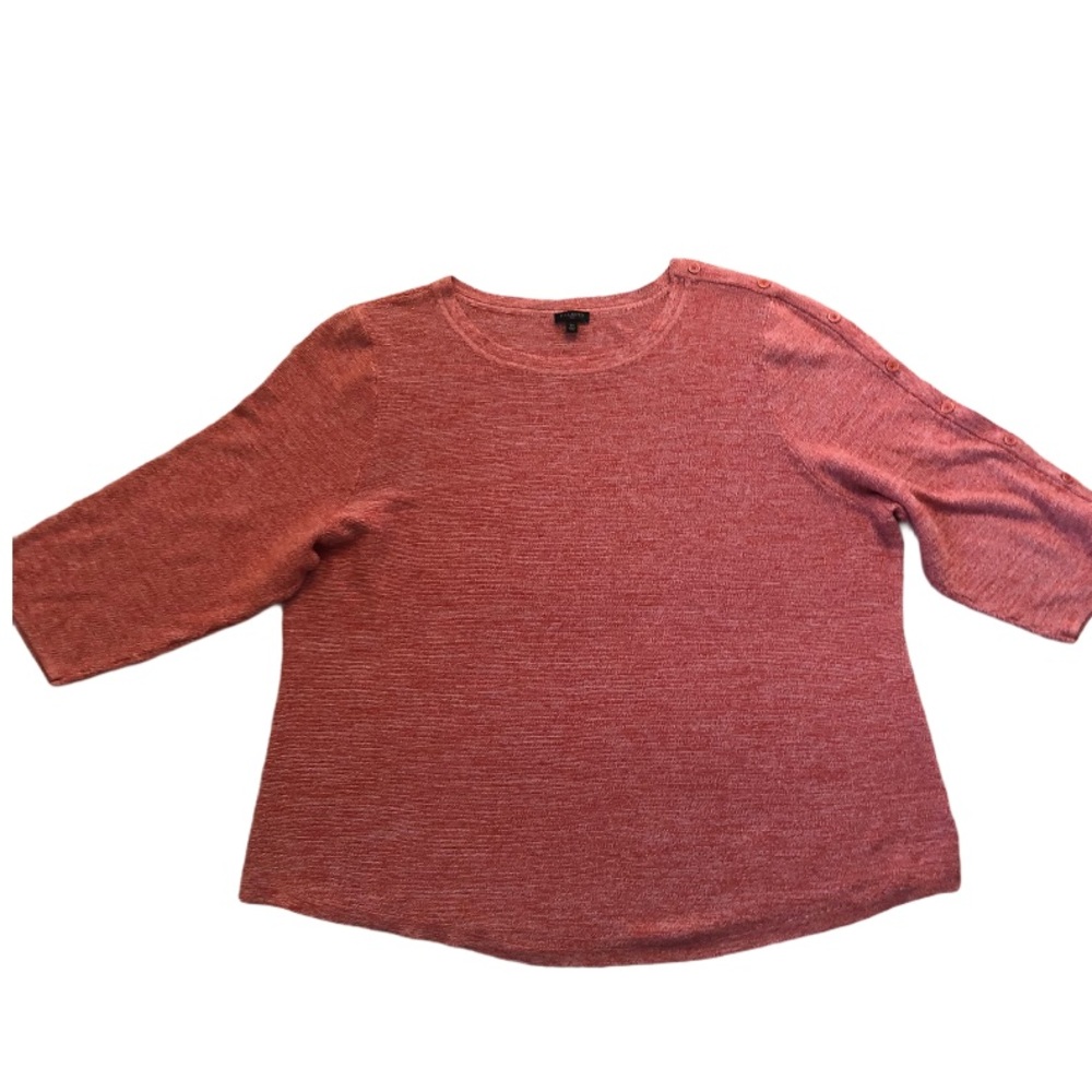 TALBOTS CORAL HEATHERED SWEATER 3X